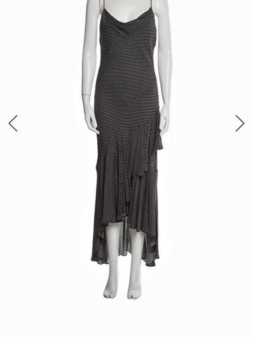 Alice + Olivia silky midi ruffle polka dot dress
